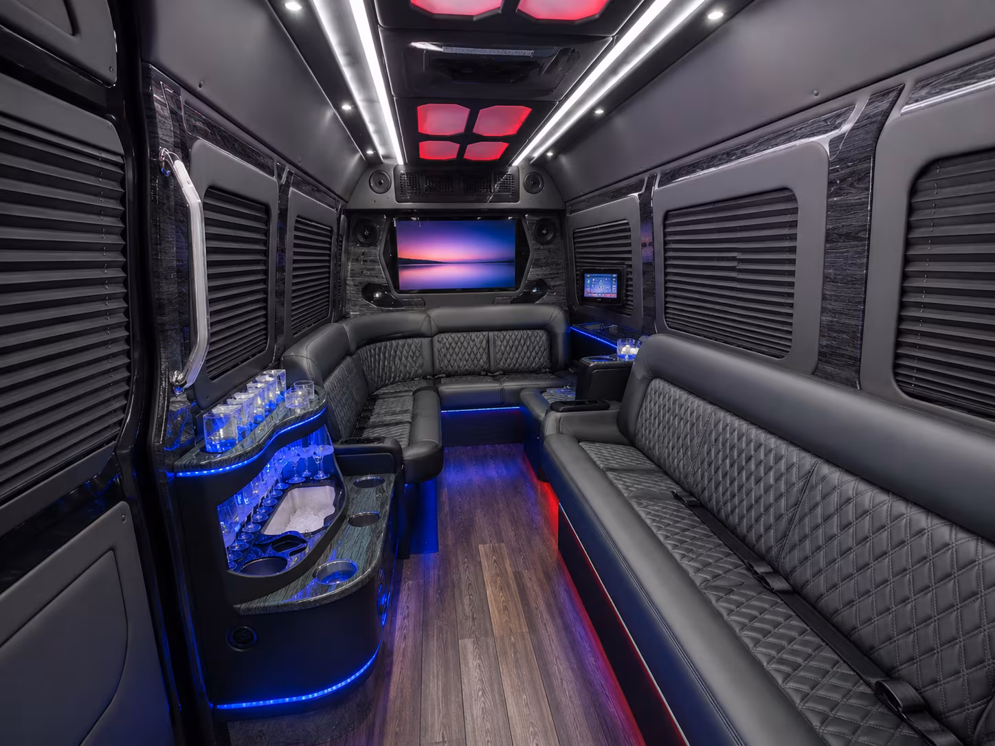 lorain 30 passenger party bus interior